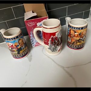 3 Budweiser collector mugs... great condition.